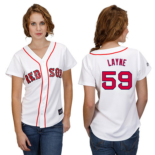 Tommy Layne #59 mlb Jersey-Boston Red Sox Women's Authentic Home White Cool Base Baseball Jersey